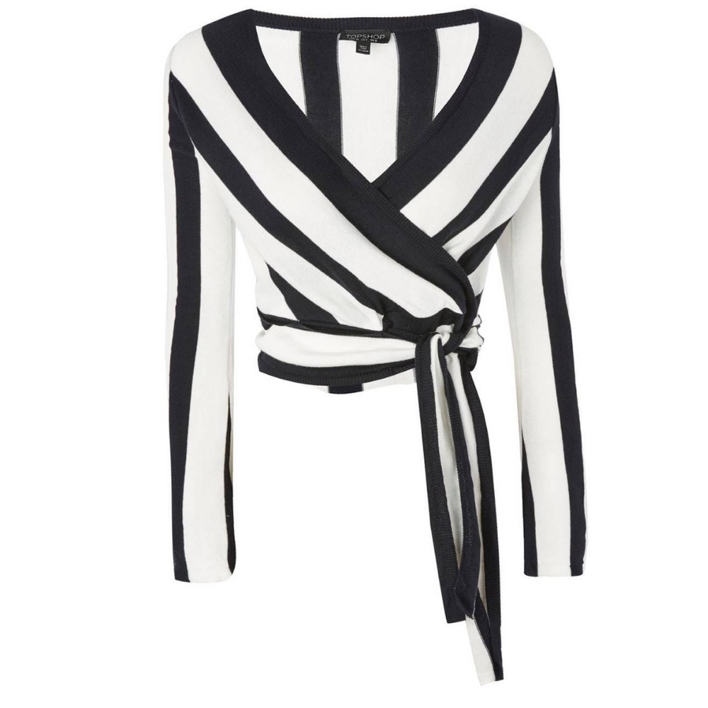 Topshop black and white Striped Top